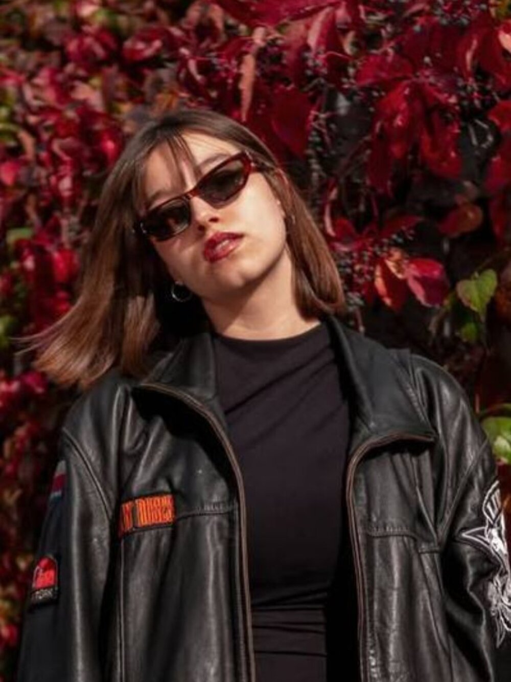 Saint Laurent SLM126 003 Cat Eye Sunglasses - Havana / Green - Picture 6 of 10